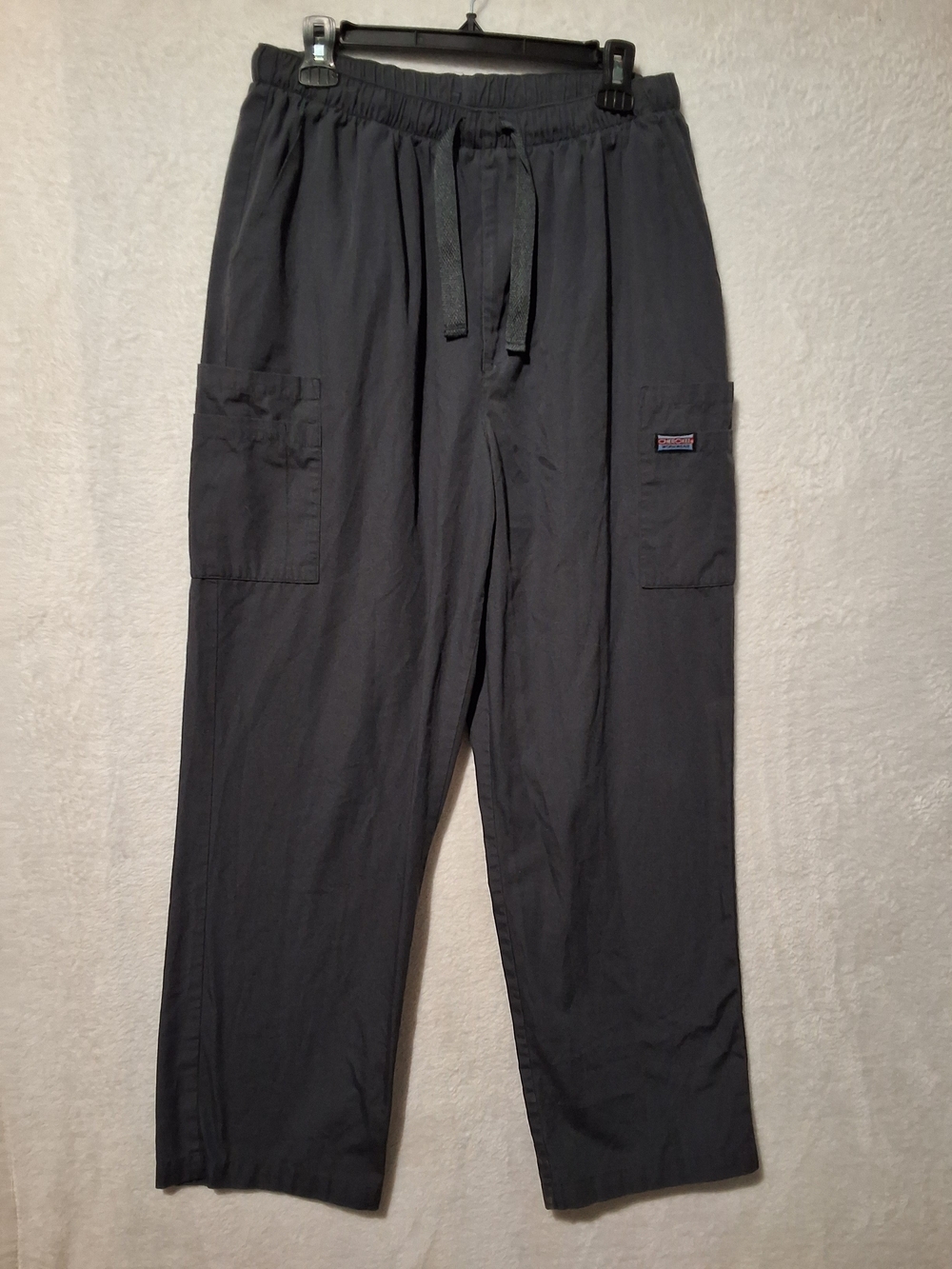 Men's Charcpal Gray Cargo Pants with Elastic Waist and Drawstring